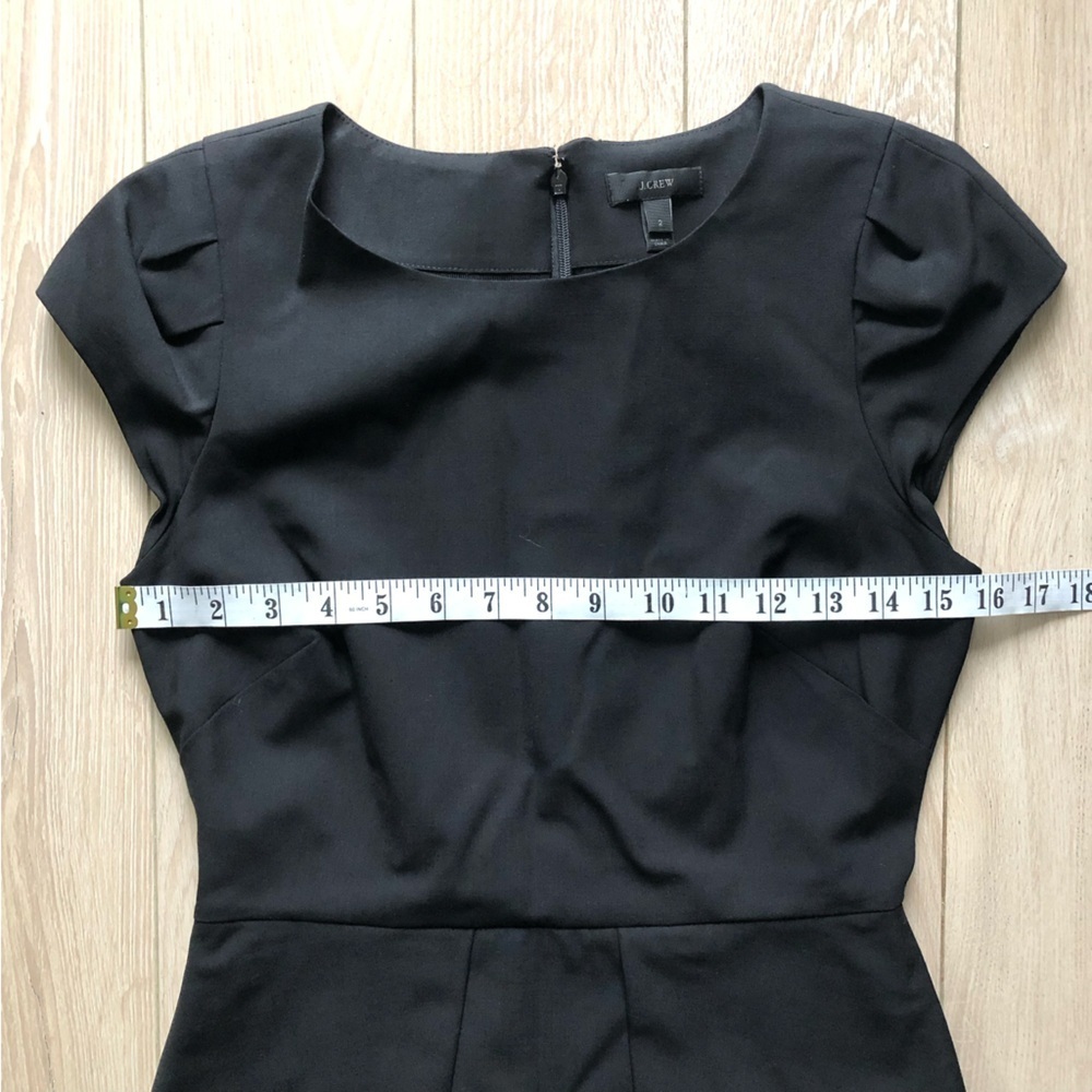J. Crew Sheath Peplum Cap Sleeve Wool Blend Dress in Black Size 2 - Picture 2 of 11